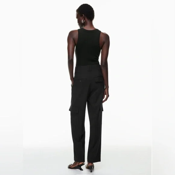 Aritzia Babaton Rojo Cargo Pant Black Size 6 Relaxed wool twill cargo pants - Picture 4 of 14